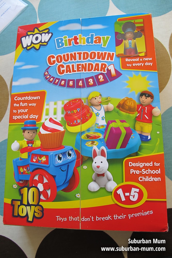 Suburban Mum WOW Birthday Countdown Calendar review and giveaway