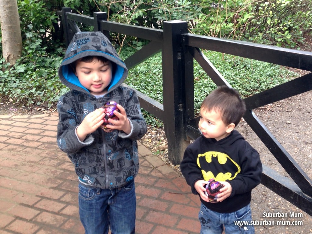 Boys at Claremont Gardens Cadbury Easter Egg Hunt