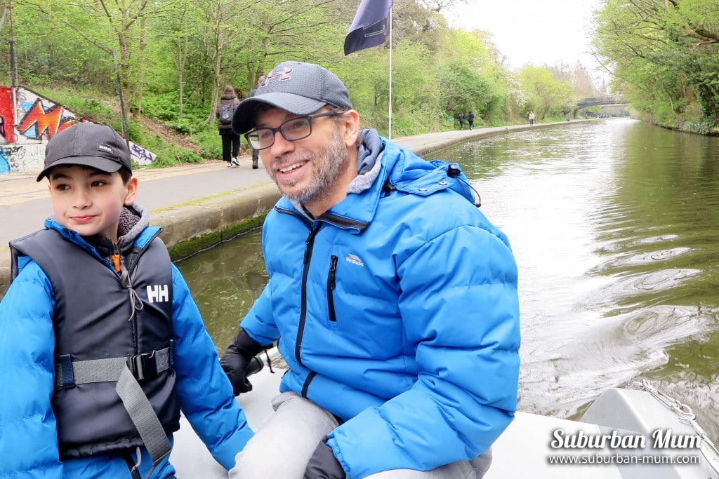 steering the GoBoat along the London canals