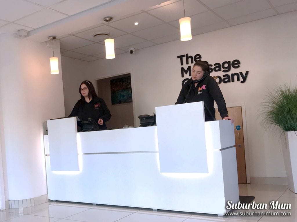 The Massage Company Camberley reception area